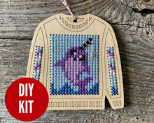 Load image into Gallery viewer, Narwhal sweater cross stitch kit