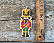 Load image into Gallery viewer, Nutcracker ornament cross stitch kit