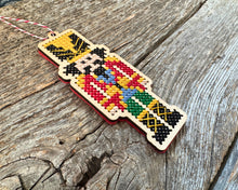 Load image into Gallery viewer, Nutcracker ornament cross stitch kit