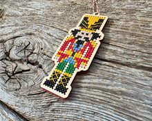 Load image into Gallery viewer, Nutcracker ornament cross stitch kit