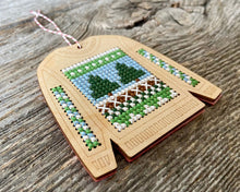 Load image into Gallery viewer, Ugly sweater with Scandinavian design cross stitch ornament kit