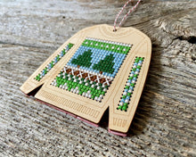 Load image into Gallery viewer, Ugly sweater with Scandinavian design cross stitch ornament kit