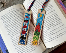 Load image into Gallery viewer, Prairie farm cross stitch bookmark kit