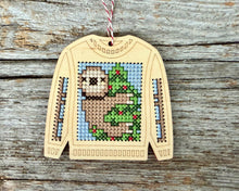 Load image into Gallery viewer, Sally sloth ugly sweater cross stitch kit
