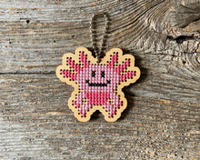 Load image into Gallery viewer, Axel axolotl laser cut wood cross stitch kit