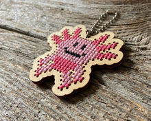 Load image into Gallery viewer, Axel axolotl laser cut wood cross stitch kit