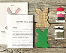Load image into Gallery viewer, Bunny DIY laser cut wood cross stitch kit