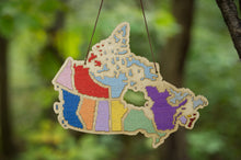 Load image into Gallery viewer, Canada map wall hanging cross stitch kit