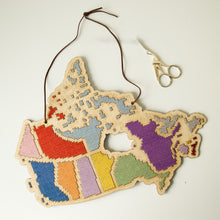 Load image into Gallery viewer, Canada map wall hanging cross stitch kit