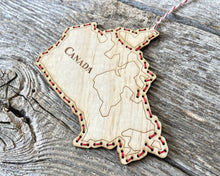 Load image into Gallery viewer, Canada hand-stitched laser cut wood ornament