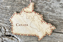 Load image into Gallery viewer, Canada hand-stitched laser cut wood ornament