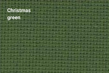 Load image into Gallery viewer, Zweigart 14-Count Aida in red, green, navy blue and "dirty"