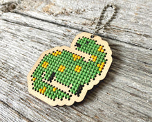 Load image into Gallery viewer, Dinosaur laser cut wood cross stitch kit