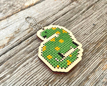 Load image into Gallery viewer, Dinosaur laser cut wood cross stitch kit