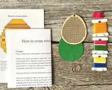 Load image into Gallery viewer, Fancy Easter egg DIY laser cut wood cross stitch kit