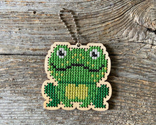 Load image into Gallery viewer, Freddie frog laser cut wood cross stitch kit