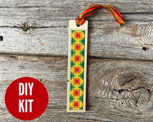 Load image into Gallery viewer, Geometric cross stitch wood bookmark kit
