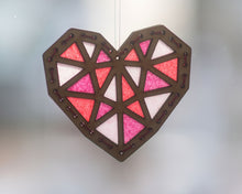 Load image into Gallery viewer, Geometric heart premium sun catcher DIY craft kit
