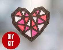 Load image into Gallery viewer, Geometric heart premium sun catcher DIY craft kit