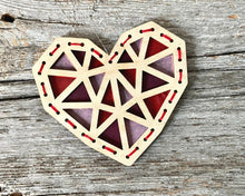 Load image into Gallery viewer, Geometric heart premium sun catcher DIY craft kit