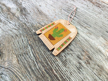 Load image into Gallery viewer, Ugly sweater Christmas cactus cross stitch ornament kit