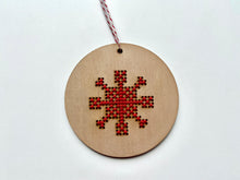 Load image into Gallery viewer, Snowflake DIY cross stitch ornament kit