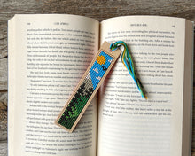 Load image into Gallery viewer, Mountain landscape cross stitch bookmark kit