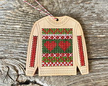 Load image into Gallery viewer, Ugly sweater with Nordic design ornament kit