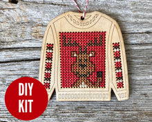 Load image into Gallery viewer, Ugly sweater reindeer ornament kit
