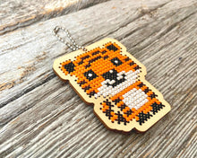 Load image into Gallery viewer, Tiger DIY laser cut wood cross stitch kit