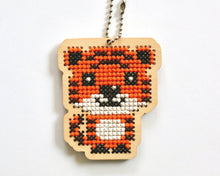 Load image into Gallery viewer, Tiger DIY laser cut wood cross stitch kit