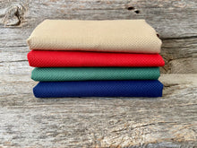 Load image into Gallery viewer, Zweigart 14-Count Aida in red, green, navy blue and "dirty"