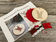 Load image into Gallery viewer, Reindeer DIY cross stitch ornament kit
