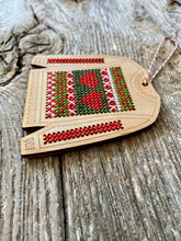 Load image into Gallery viewer, Ugly sweater with Nordic design cross stitch ornament kit
