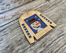 Load image into Gallery viewer, Ugly sweater with cheerful snowman ornament kit
