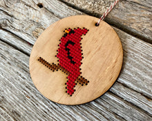 Load image into Gallery viewer, Cardinal ornament stitch kit