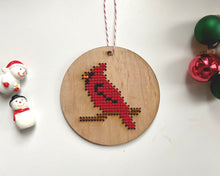 Load image into Gallery viewer, Cardinal ornament stitch kit