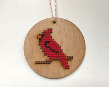 Load image into Gallery viewer, Cardinal ornament stitch kit