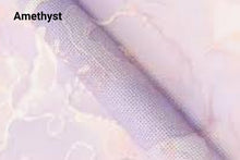 Load image into Gallery viewer, Printed DMC Charles Craft AIDA 15" x 18" cross stitch fabric available in amethyst, sunset, sandstorm, morning dew, blue agate & moonstone