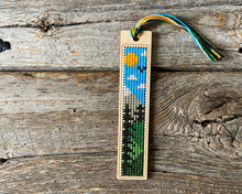 Load image into Gallery viewer, Mountain landscape cross stitch bookmark kit