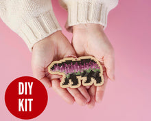 Load image into Gallery viewer, Borealis bear cross stitch kit
