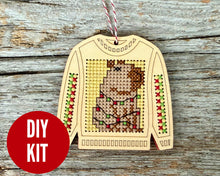 Load image into Gallery viewer, Carl capybara ugly sweater cross stitch kit

