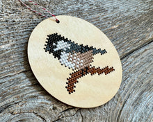 Load image into Gallery viewer, Chickadee cross stitch ornament kit
