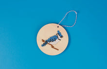 Load image into Gallery viewer, Barnaby blue jay cross stitch ornament kit

