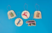 Load image into Gallery viewer, Barnaby blue jay cross stitch ornament kit
