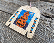 Load image into Gallery viewer, Halloween ugly sweater cross stitch kit
