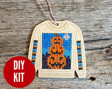 Load image into Gallery viewer, Halloween ugly sweater cross stitch kit
