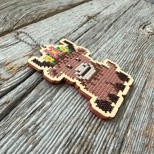Load image into Gallery viewer, Highland cow cross stitch kit
