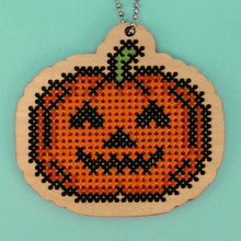Load image into Gallery viewer, Jack O'Lantern cross stitch kit
