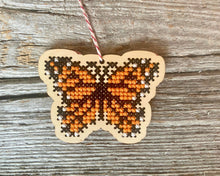 Load image into Gallery viewer, Monarch butterfly laser cut wood cross stitch kit
